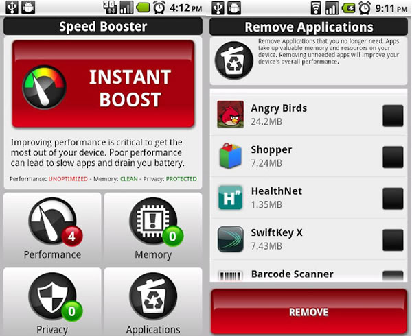 Android Speed Booster, optimiza y limpia tu móvil Android con 1 click