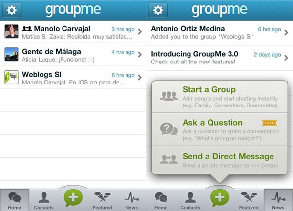 GroupMe, mensaje a grupos  desde tu Smartphone