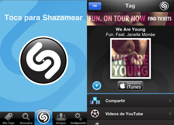 Averiguar el título de cualquier canción con Shazam para iOS