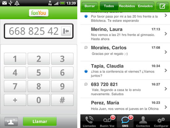 FonYou, número de teléfono virtual gratuito para controlar las llamadas y hacer llamadas internacionales a coste local