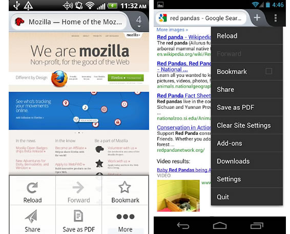 Firefox beta 14 nueva versión disponible para Android