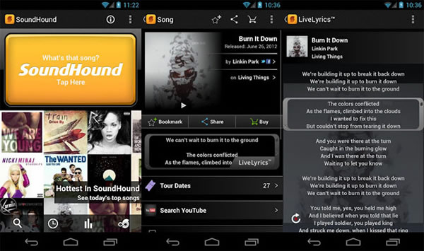 Como saber el nombre de una canción con Soundhound para Android