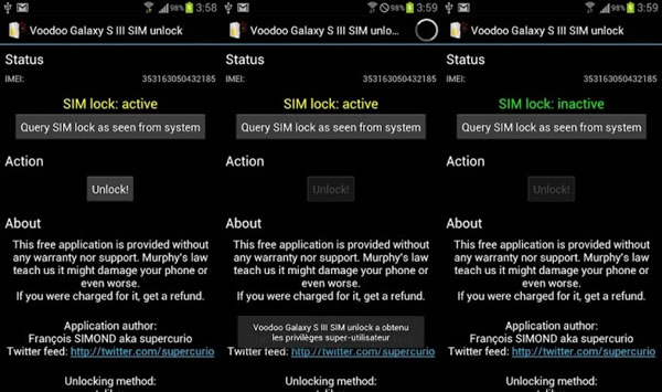 Liberar Samsung Galaxy SIII con Voodoo Galaxy S III SIM Unlock