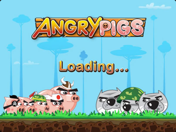 Angry Pigs para el Blackberry, juego muy similar a Angry Birds