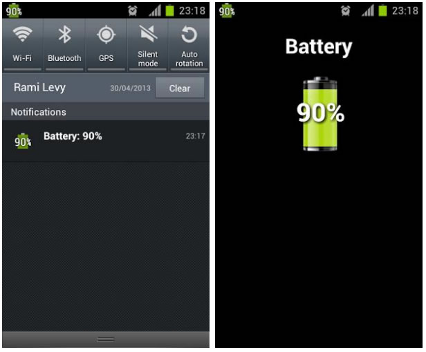 Visualiza de forma clara el porcentaje de carga de tu batería